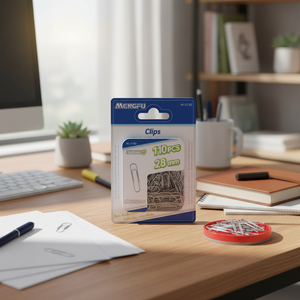 Mengfu M-0130 28mm Nickel Plated PVC & Metal Paper <b>Clips</b> with Magnet 110pcs Pack for Office Use and Organization - Product Image 3