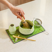 Le service à thé japonais Matcha comprend un fouet en bambou, brosse à matcha en céramique, support de fouet, outils de fabrication de thé Matcha