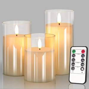 Wholesale Flameless LED with String Battery Operated Flickering <b>Pillar</b> <b>Candle</b> Light Remote and Timer Home Decor - Product Image 1