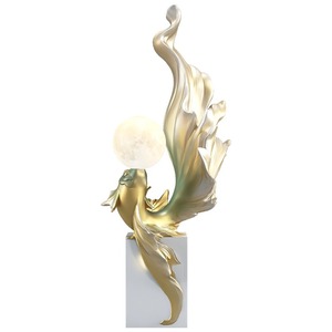 Escultura artística <span class=keywords><strong>de</strong></span> Pez Dorado, LED lámpara <span class=keywords><strong>de</strong></span> pie, decoración <span class=keywords><strong>de</strong></span> artesanías <span class=keywords><strong>de</strong></span> resina, iluminación <span class=keywords><strong>de</strong></span> <span class=keywords><strong>peces</strong></span>, luz moderna para sala <span class=keywords><strong>de</strong></span> estar, decoración del hogar - Product Image 2