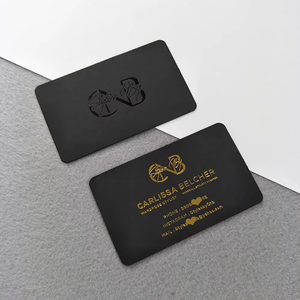 Cetak kustom logo kertas promosi kartu bisnis hitam mudah digunakan cetakan panas warna kartu bisnis teknologi UV - Product Image 2