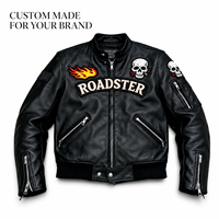 Veste de moto en cuir PU pour homme, marque privée, broderie personnalisée, patchs vintage, style motard, streetwear, veste bomber, fabricant OEM