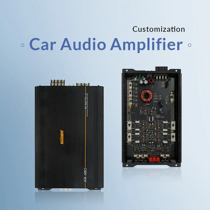 Suoer AR-480 amplificateur de voiture coréen haute puissance égaliseur de voiture à 4 canaux 4 ohms sous amplificador vente chaude états-unis