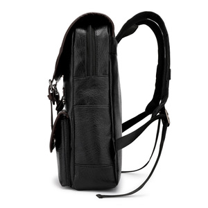 Sac à dos pour homme, tendance rétro, pour ordinateur portable, voyage, grande capacité, imperméable, en cuir - Product Image 4