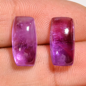 Cabujón de Amatista Zambiana Natural de 9.5 Ct., Corte Radiante Morado, 14X7X5 mm, Pulido a Mano para Joyería DIY GPJ-1158 - Product Image 6