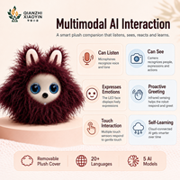 Jouet robot animal de compagnie K-bao AI personnalisé OEM avec caméra, capteur tactile, écran LED, 5 modèles IA, plus de 20 langues, housse en peluche amovible, unisexe, Wi-Fi