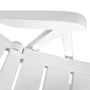 Silla de Jardín Plegable de Plástico Blanca, 60x61x109 cm, Silla Reclinable para Exteriores, Multiposiciones - Product Image 5