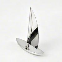 Décoration Moderne Bateau à Voile Argenté, Ornement Artisanat Métal Résine, Sculpture de Voilier pour la Maison, le Bureau, le Salon, Décoration de Bureau