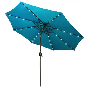 Le parapluie solaire extérieur de haute qualité de jardin a mené le parapluie bleu-clair de patio pour la piscine d'arrière-cour