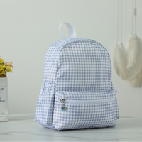 Sac à dos en nylon pour femme, motif gingham, imperméable, personnalisé, imprimé floral, pour filles, loisirs en plein air, collège, école, vente en gros