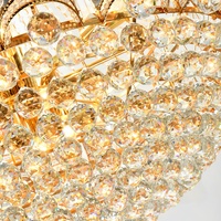 Lustre en cristal de luxe à LED en or antique pour la maison, la salle à manger et la chambre à coucher.