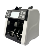 Machine de comptage multi-devises 2pocket 2CIS avec lecture du numéro de série, comptage et tri des billets mixtes, et imprimante intégrée