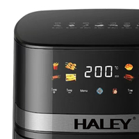 HALEY 5L 2000W Friteuse à air gris-noir avec fenêtre de visualisation LCD, préchauffage rapide, 8 programmes prédéfinis, sans huile, prête à être expédiée, personnalisable OEM