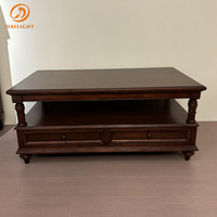 Bureau à thé en bois massif design d'appartement d'hôtel antique Mobilier de salon personnalisable royal Table basse de luxe européenne vintage