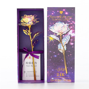 Sevenstar ดอกกุหลาบสีรุ้งคุณภาพสูงกุหลาบชุบทอง24K พร้อมแฟลช - Product Image 3