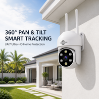 Caméra de surveillance CCTV sans fil HD 2MP, caméra de sécurité IP WiFi extérieure, vision nocturne à 360 degrés, mini moniteur vidéo