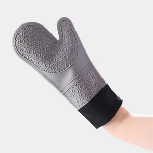 Guantes antideslizantes para horno de cocina, manoplas de silicona resistentes al calor