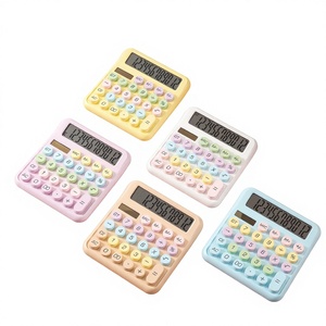 Calculatrice <span class=keywords><strong>mécanique</strong></span> <span class=keywords><strong>à</strong></span> 12 chiffres pour étudiants, fournitures scolaires, mignonne, professionnelle, couleur, alimentée par piles AAA - Product Image 1