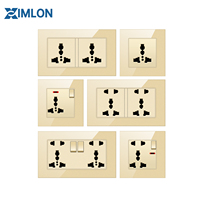 Interruptor de Pared Universal Eléctrico XIMLON, Estándar del Reino Unido, 13A, con 2 Puertos USB y 1 Puerto USB-C, Clasificación IP21, Interruptor de Vidrio Templado 86