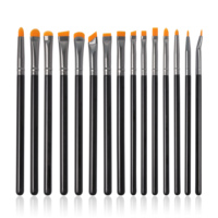 Professionnel 15 pièces végétalien sans cruauté Eyeliner maquillage pinceau ensemble plat angle Eyeliner pinceaux précis de haute qualité