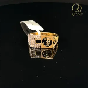 Premium 18K Solid Gold Men's Ring-Luxury Wedding <b>Gift</b> for Daily Wear with Modern Geometric Design - Product Image 2