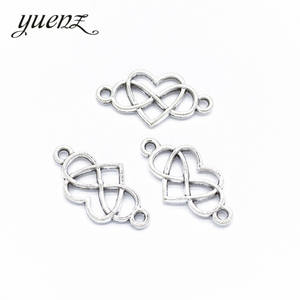 YuenZ เครื่องประดับเงินโบราณจำนวน20ชิ้น,เครื่องประดับ Diy ทำจากเครื่องประดับสร้อยคอจี้รูปหัวใจ<span class=keywords><strong>ไม่</strong></span> Limite สีเงินแบบ Diy ปี A86 - Product Image 3