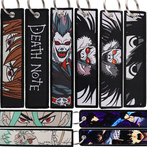 11 Styles Wholesale Woven Fabric Print Anime <strong>Death</strong> <strong>Note</strong> Solo Leveling Key Chain Lanyard <strong>Keychain</strong> Personalized Logo Key Holder