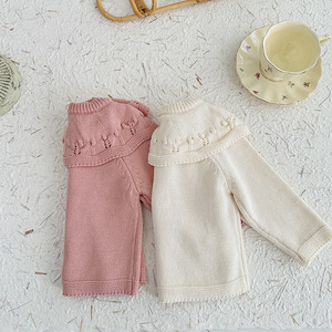 Batı tarzı kız kazak ceket bebek kız saf pamuk hırka toptan bahar ve sonbahar giyim kazak - Product Image 4