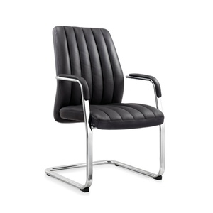 Silla de Oficina Ejecutiva Ergonómica Giratoria de Cuero PU Negra Moderna con Respaldo Alto al por Mayor - Product Image 4
