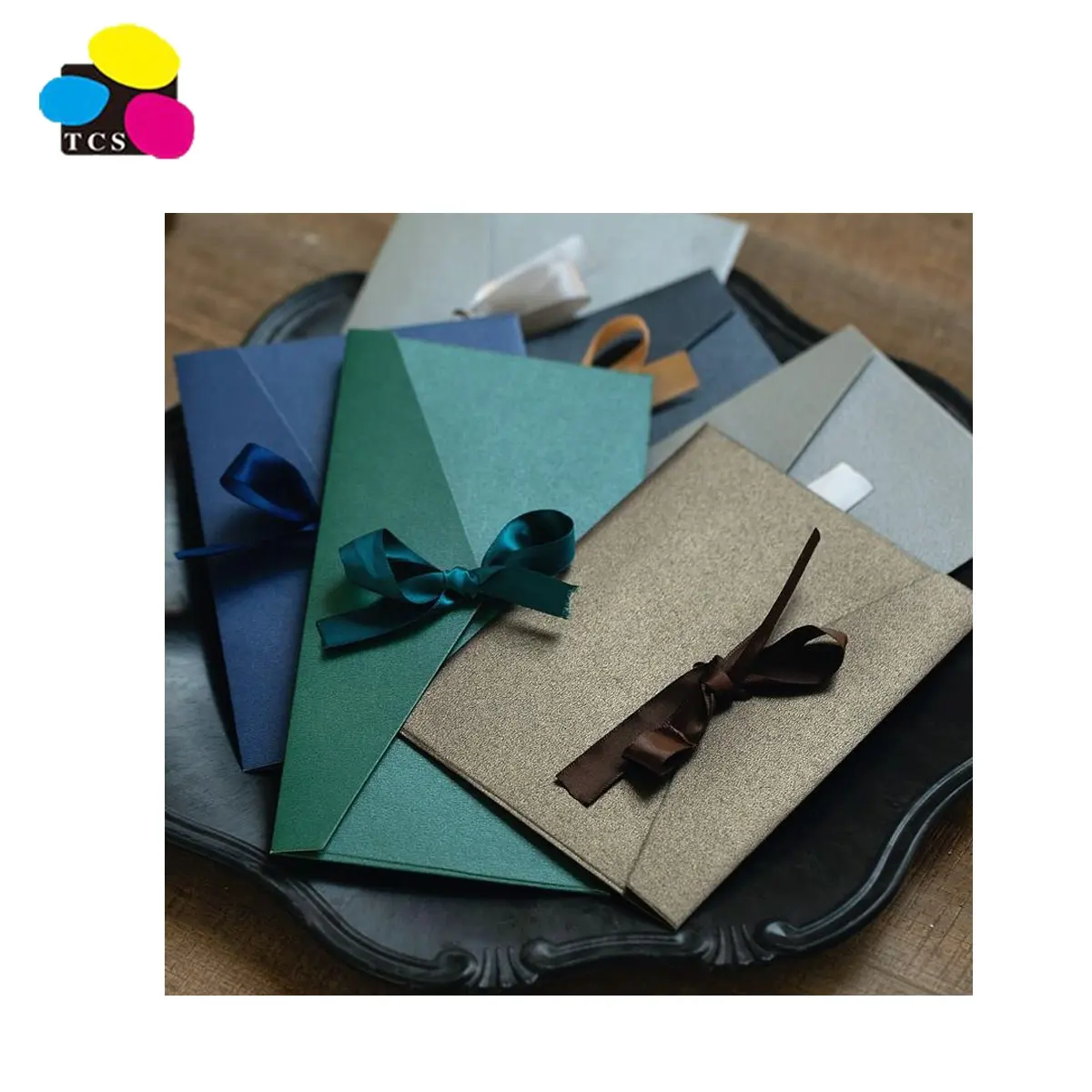 500pcs/lot Vintage Ribbon Pearl Paper 12 Colors Kraft for Wedding Invitation Gift Envelope