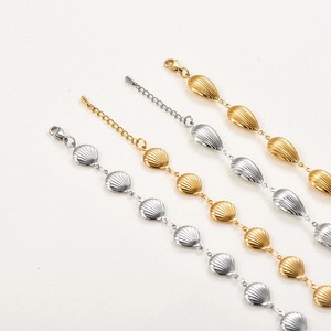 Bracelets et chevillères en acier inoxydable imperméables pour les vacances d'été à la plage, hypoallergéniques, en forme de coquillage, accessoires de bijoux pour femmes et filles - Product Image 4