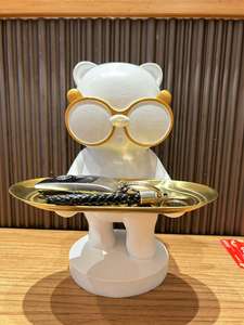 Vente en gros d'usine <span class=keywords><strong>Nouveau</strong></span> <span class=keywords><strong>Kung</strong></span> <span class=keywords><strong>Fu</strong></span> <span class=keywords><strong>Panda</strong></span> Violent Bear Résine Peint à la main Réaliste Artisanat Décoration Plateau Étagère de rangement - Product Image 5