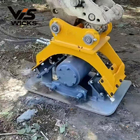 Compacteur à plaques vibrantes hydrauliques Wicks avec moteur, testé 100 % en qualité contrôlée, pour excavatrices de 4 à 9 tonnes, garantie 1 an, poids 300 kg