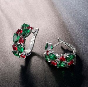 Boucles d'oreilles à clip Mona Lisa plaqué or multicolore CZ Cluster pour femme - Product Image 2