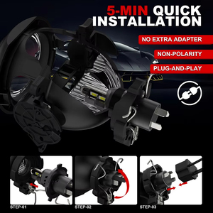 U-shaped H4 H7 H11 Mini Plug and Play H1 9005 9012 <b>Auto</b> <b>Light</b> <b>Systems</b> LED Headlights - Product Image 5