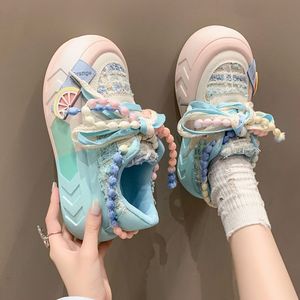 Pearl Round Toe Spring Comfortable Jogging Vulcanized Tenis Mujer Walking <b>Shoes</b> White Sneakers for Women - Product Image 4