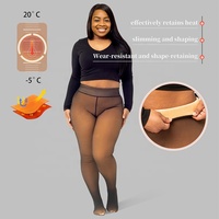 Collants thermiques doublés polaire grande taille, collants translucides, bas résille sexy, bas de corps transparents, pantalons d'hiver