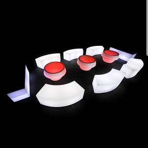 Impermeable LED iluminado muebles al aire libre barra curva taburete banco para club de noche - Product Image 2