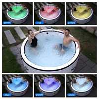 Baignoire gonflable extérieure ronde isolée baignoire chaude pliable portable baignoire de récupération pour la famille 4-6 personnes utilisation