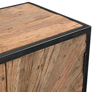 Mueble de Madera de Lujo con Estructura de Acero con Recubrimiento de Polvo Negro, Acabado de Madera Natural, Unidad de Almacenamiento para Sala de Estar u Oficina - Product Image 3