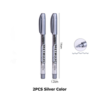 Marqueur métallique imperméable permanent en acrylique, stylo couleur or argent, fournitures scolaires, surligneur, marqueur, peinture DIY