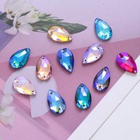 Strass en verre K9 AB de haute qualité en forme de goutte, pierres précieuses en diamant, strass en vrac pour la couture et la décoration de vêtements