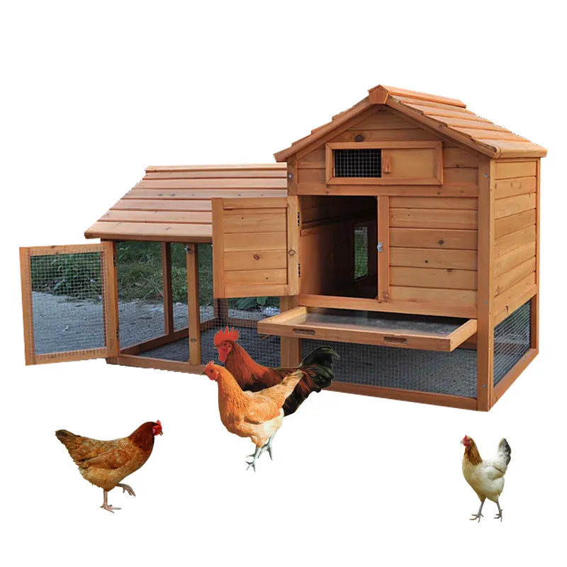 2024 Casa para animais de estimação Coelho Hutch, gaiola grande de madeira para galinhas poedeiras, gaiola para pato e aves ao ar livre