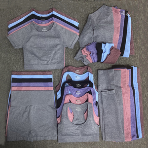 Vêtements <span class=keywords><strong>de</strong></span> yoga et <span class=keywords><strong>de</strong></span> fitness en gros, ensembles <span class=keywords><strong>de</strong></span> sport pour femmes sans couture, 5 pièces - Product Image 1