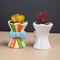 Nouveau petit pot à succulentes en céramique nordique, mini pot à fleurs créatif en céramique en forme d'arc