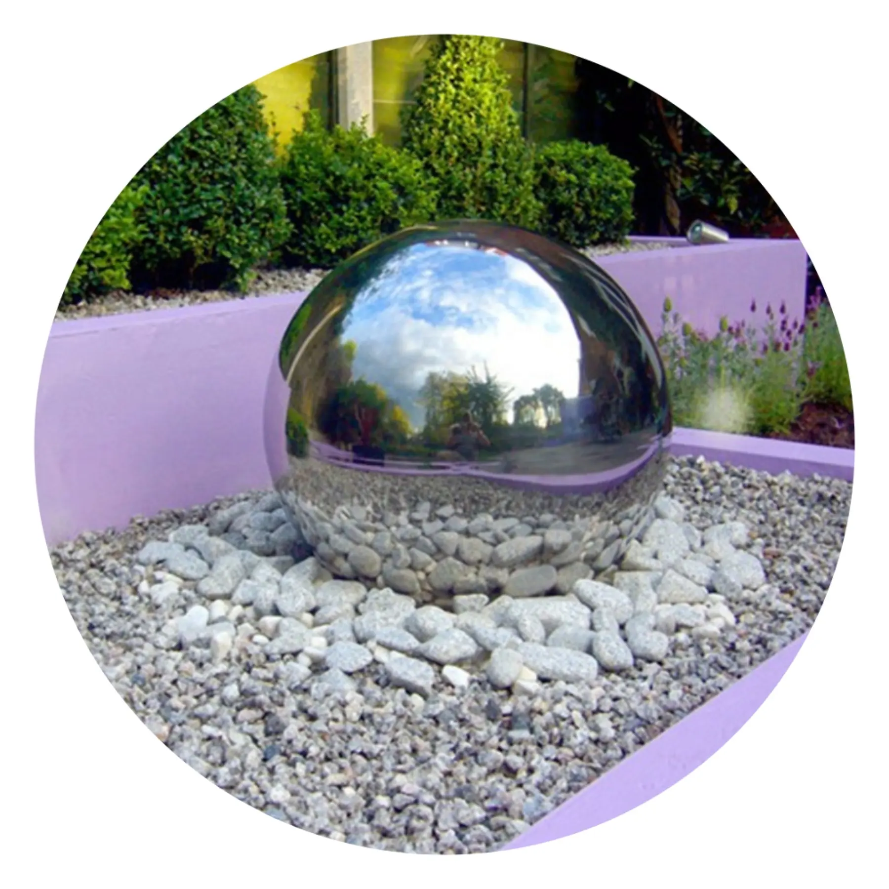 Garden Stainless Steel Water Fountain Sphere Sculpture