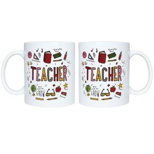 แก้วกาแฟเซรามิกสีขาวขนาด 11 ออนซ์ สำหรับพิมพ์ลายแบบซับลิเมชั่น - Product Image 2