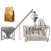 Petit gousset latéral automatique Quad sac à fond plat remplissage de poudre vanne à fermeture éclair stand up Pouch Machine d'emballage de café instantané