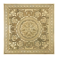 Panel de Techo 3D Cuadrado de PVC Color Cobre Marmoleado PL83, Insonorizado, Resistente al Fuego, Diseño Moderno para Hoteles, Centros Comerciales y Baños