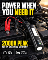 Nouvelle arrivée, batterie externe mobile en alliage d'aluminium PD45W à charge rapide, chargeur de batterie de voiture 12V, démarreur de voiture avec lumière LED